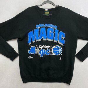 Vintage Orlando Magic Sweatshirt Mens L Black Basketball NBA Nutmeg Pullover